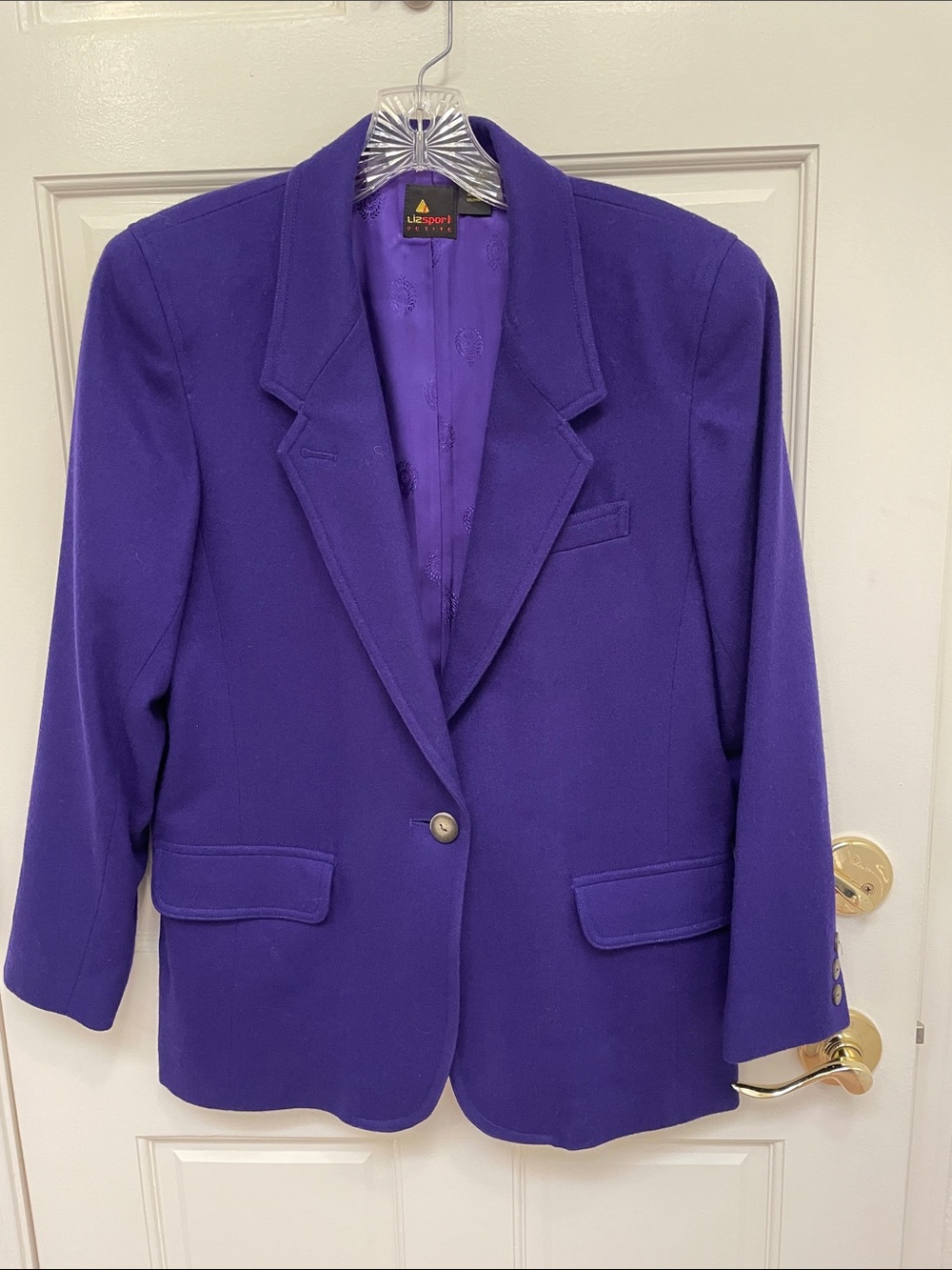 Lizsport vintage purple wool blazer size 8 Petite